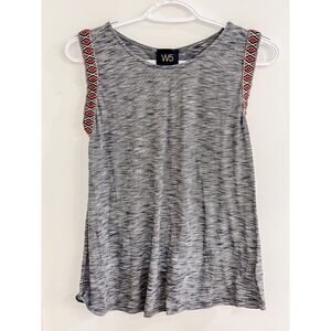 Anthropologie W5 Sleeveless Top w/ Tribal Accents Sz M